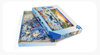 Juguetes educativos personalizados para niños, rompecabezas de papel de cartón azul de 200 piezas para niños