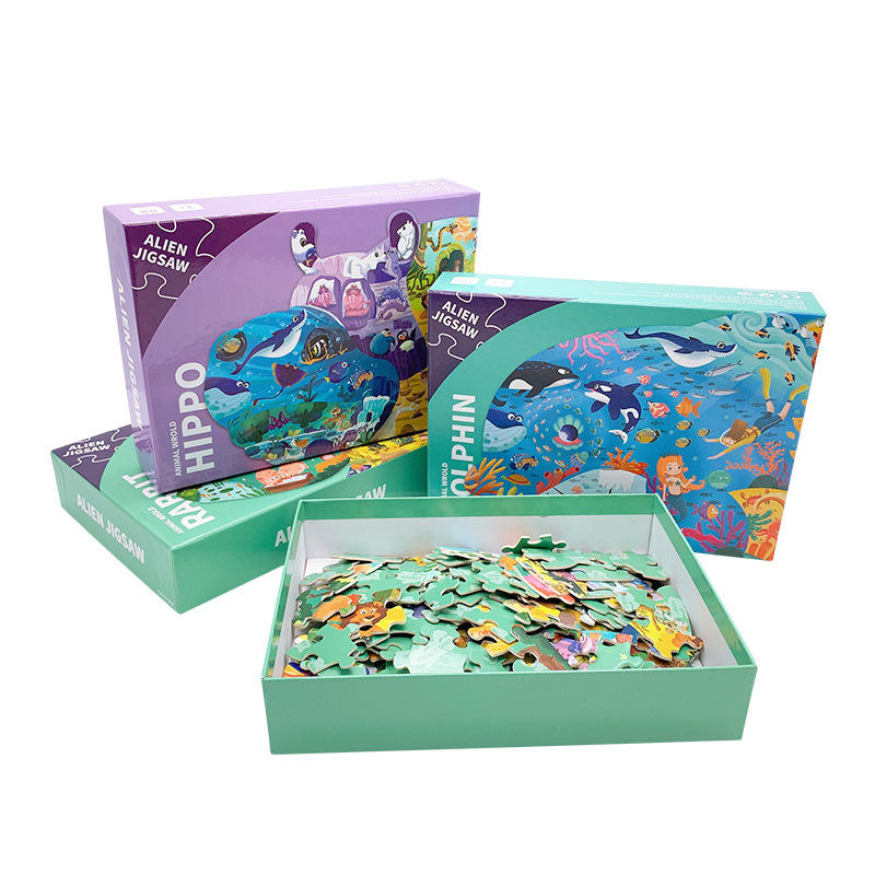 Juguetes educativos para niños Papel Cartón Animales de dibujos animados 12 24 36 48 60 100 piezas Rompecabezas